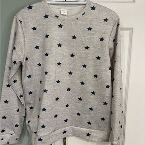 Women's Meduim Gray Star-Print Sweatshirt